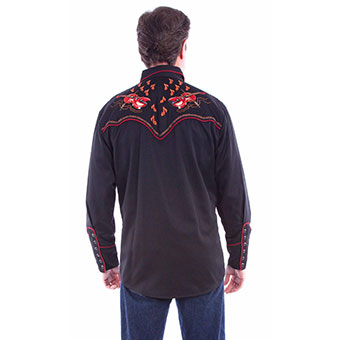 Scully Men's Dueling Fiddles Embroidered Western Shirt #2