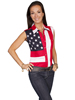 Scully Ladies Rangewear Sleeveless Shirt w/Embroidered Star & Flag
