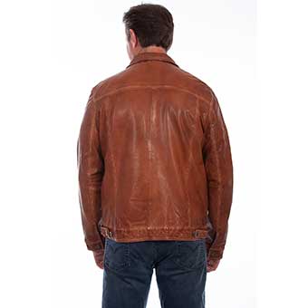 Scully Men's Leather Jean Jacket - Tan #2