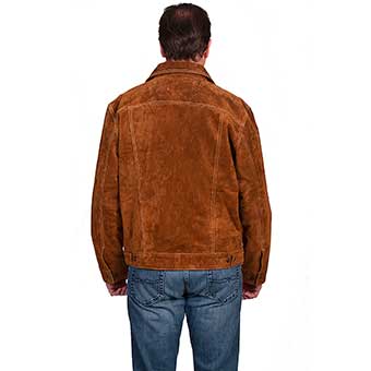 Scully Men's Modified Suede Jean Jacket - Cafe Brown #2