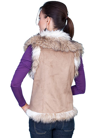 Scully Ladies Faux Fur Vest - Hazelnut #2