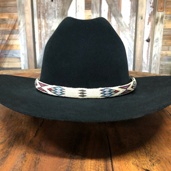 Hand Hitched Horse Hair Hatband - Aztec