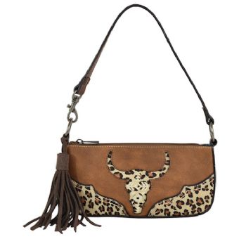 Catchfly Convertible Bag w/Leopard Accents & Steer Head