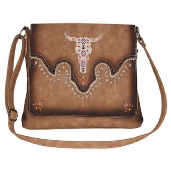 Catchfly Crossbody Concealed Carry Bag w/Embroidered Cow Skull
