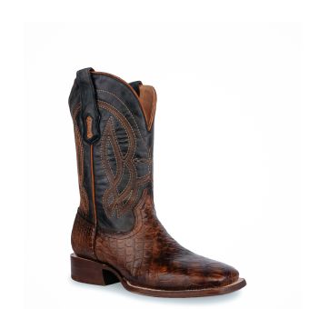 Corral Men's American Alligator Square Toe Boots - Honey/Black