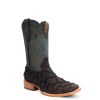 Corral Men's Pirarucu Square Toe Boots - Dark Brown/Navy Blue
