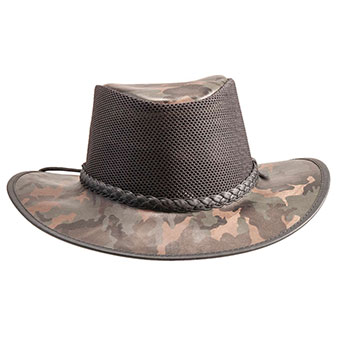 SolAir Breeze Mesh Sun Hat w/Leather Brim - Black Camo/Size M #2