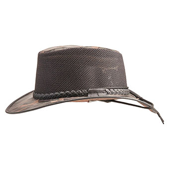 SolAir Breeze Mesh Sun Hat w/Leather Brim - Black Camo/Size M #4