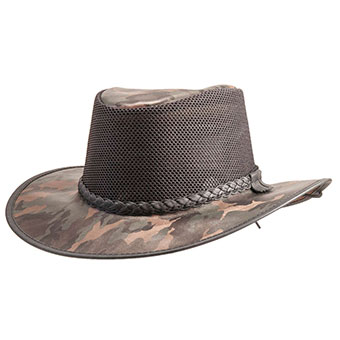 SolAir Breeze Mesh Sun Hat w/Leather Brim - Black Camo/Size M #1