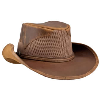 Double G Durango Leather/Nylon Mesh Cowboy Hat - Copper/Size XL #2