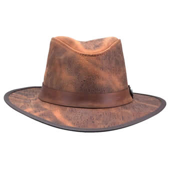 American Outback Tumbler Leather Hat - Cobblestone #2