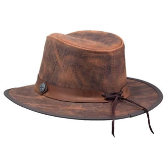 American Outback Tumbler Leather Hat - Cobblestone #3