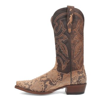 Dan Post Men's Sturgis Snip Toe Python Western Boots - Sand/Brown #3
