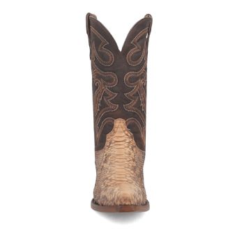 Dan Post Men's Sturgis Snip Toe Python Western Boots - Sand/Brown #5