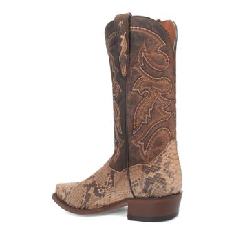 Dan Post Men's Sturgis Snip Toe Python Western Boots - Sand/Brown #9