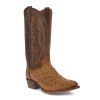 Dan Post Men's Gehrig Full Quill Ostrich R Toe Western Boots - Saddle