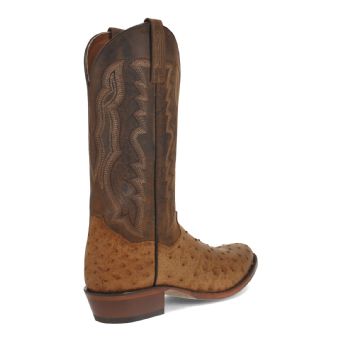 Dan Post Men's Gehrig Full Quill Ostrich R Toe Western Boots - Saddle #10