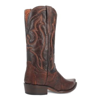 Dan Post Men's Hearst Snip Toe Lizard Western Boots - Cognac/Brown #10