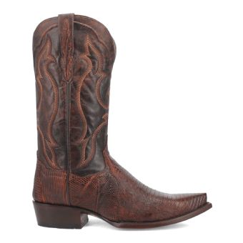 Dan Post Men's Hearst Snip Toe Lizard Western Boots - Cognac/Brown #2