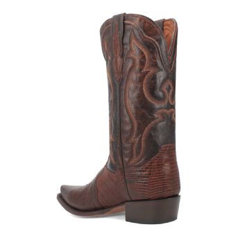Dan Post Men's Hearst Snip Toe Lizard Western Boots - Cognac/Brown #9