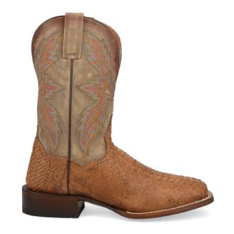 Dan Post Cowboy Certified Dry Gulch Back-Cut Python Boots - Tan/Bone #2