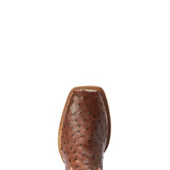 Ariat Men's Dagger Full-Quill Ostrich Boots - Dark Tobacco/Tannin #6