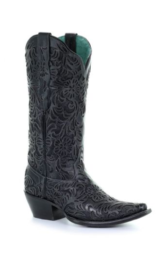 Corral Ladies Black Full Inlay Western Boots