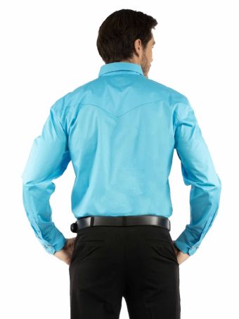 Scully Signature Series Men's Poplin Dress Western Shirt - Turquoise #2