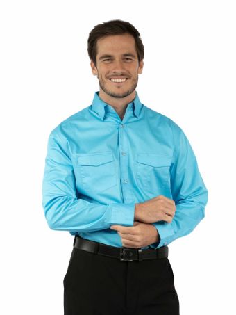 Scully Signature Series Men's Poplin Dress Western Shirt - Turquoise