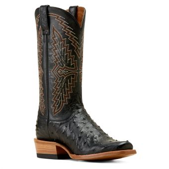 Ariat Men's Futurity Done Right Full Quill Ostrich Western Boots - Inkwell Black #3