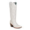 Corral Women's Snip Toe White Embroidery Tall Boots