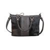 American West Cow Town Small Zip Top Satchel W/Secret Compartment - Brindle Hair-On