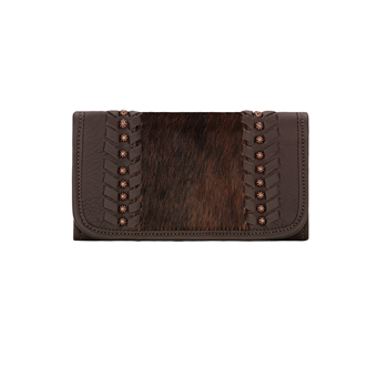American West Cow Town Ladies' Tri-Fold Wallet - Chocolate