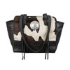 American West Cow Town Hair On Zip Top Tote W/Secret Compartment - Black/Brown/White