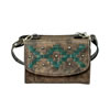 American West Tribal Weave Small Crossbody Bag/Wallet - Distressed Charcoal