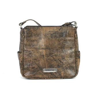American West Hill Country Zip Top Crossbody - Distressed Charcoal #2