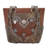 American West Desert Wildflower Zip Top Tote with 3 Outside Pockets - Brown/Blue