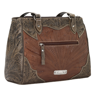 American West Desert Wildflower Multi-Compartment Tote - Brown/Blue #5