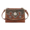 American West Desert Wildflower Handbag/Wallet Combo - Brown/Blue