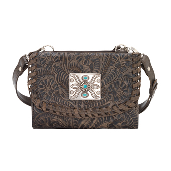 American West Mohave Canyon Crossbody Bag/Wallet - Distressed Charcoal