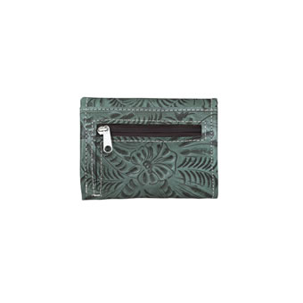 American West Small Ladies' Tri-Fold Wallet - Distressed Charcoal #2
