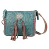 American West Lariats And Lace Zip Top Crossbody - Dark Turquoise