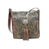 American West Lariats And Lace Messenger Bag - Charcoal Brown