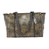American West Sacred Bird Zip Top Tote w/ Secret Compartment - Charcoal Brown