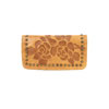 American West Texas Rose Tri-Fold Wallet - Natural Tan