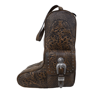 American West Retro Romance Zip-Around Boot Bag - Distressed Charcoal
