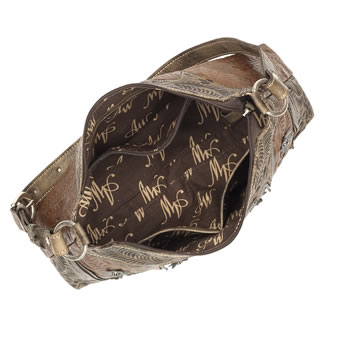 American West Desert Wildflower Shoulder Bag - Golden Tan/Charcoal #3