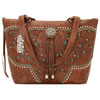 American West Lady Lace Zip Top Bucket Tote - Antique Brown