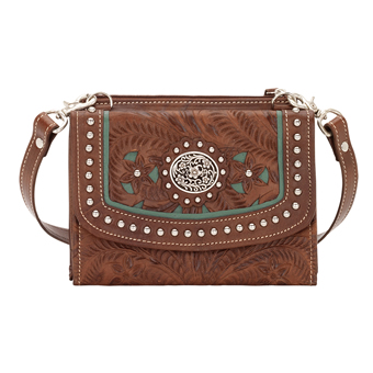 American West Lady Lace Crossbody - Brown #1