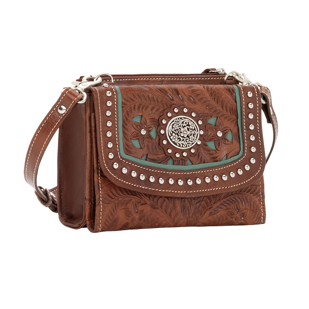 American West Lady Lace Crossbody - Brown #4